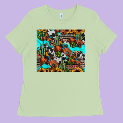 Rodeo Cowboy Tumbler Ladies Tee Designed By Jahusdesignshop