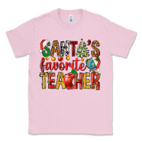 Bubblegum Pink santas favorite teacher Classic Tee - NancyCooperArtShop
