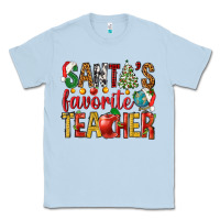 Dusty Blue santas favorite teacher Classic Tee - NancyCooperArtShop