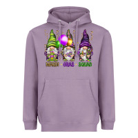 Lavender Mardi Gras squad with gnomies Heavyweight Hoodie - HowdyJamesFarm
