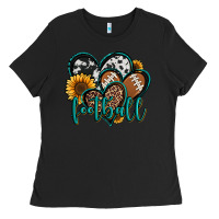 Black football hearts Ladies Tee - Jasminsmagicworld
