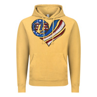 Vintage Mustard american flag heart Vintage Hoodie - Jasminsmagicworld