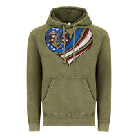 Vintage Olive american flag heart Vintage Hoodie - Jasminsmagicworld