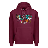 Burgundy Nurse on duty Premium Hoodie - CowGirlArtShop