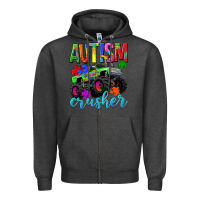 Charcoal Heather Autism Awareness crusher Zipper Hoodie - NancyCooperArtShop