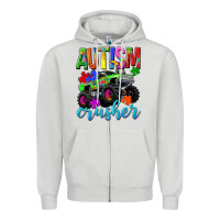 Dove Grey Autism Awareness crusher Zipper Hoodie - NancyCooperArtShop