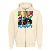 Sandshell Autism Awareness crusher Zipper Hoodie - NancyCooperArtShop