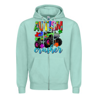 Seafoam Autism Awareness crusher Zipper Hoodie - NancyCooperArtShop
