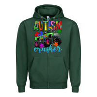 Sports Green Autism Awareness crusher Zipper Hoodie - NancyCooperArtShop