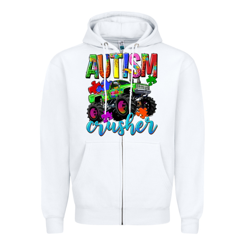 Autism Awareness Crusher Zipper Hoodie by NancyCooperArtShop | Teevron