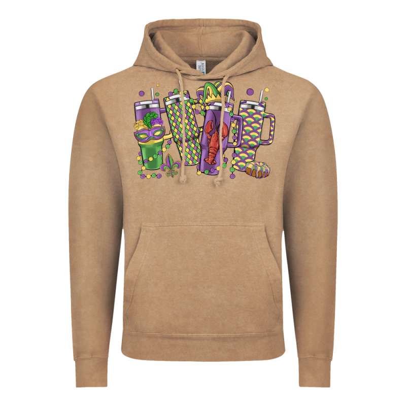 Mardi Gras Coffee Vintage Hoodie by MaliasSmallBusiness | Teevron