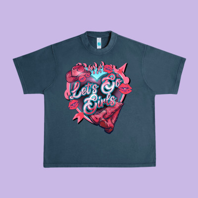 Lets Go Girls Pink Urban Heavy Tee Designed By Nancycooperartshop