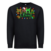 Black Mama claus christmas lights and gifts mother's day Premium Sweatshirt - HowdyJamesFarm