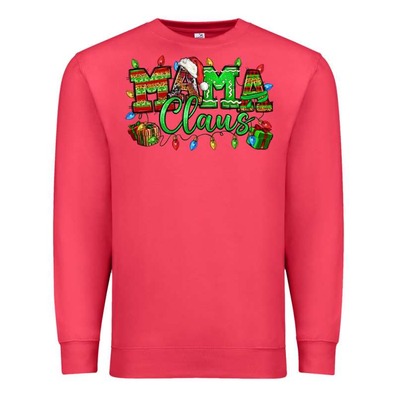 Mama Claus Christmas Lights And Gifts Mother's Day Premium Sweatshirt by HowdyJamesFarm | Teevron