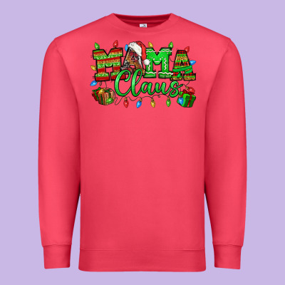 Mama Claus Christmas Lights And Gifts Mother's Day Premium Sweatshirt Designed By Howdyjamesfarm
