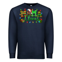 Navy Mama claus christmas lights and gifts mother's day Premium Sweatshirt - HowdyJamesFarm