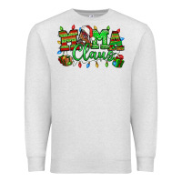 Oatmeal Heather Mama claus christmas lights and gifts mother's day Premium Sweatshirt - HowdyJamesFarm