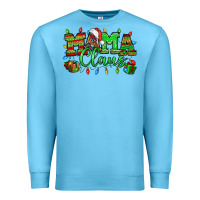 Ocean Blue Mama claus christmas lights and gifts mother's day Premium Sweatshirt - HowdyJamesFarm