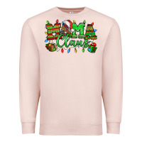 Pale Pink Mama claus christmas lights and gifts mother's day Premium Sweatshirt - HowdyJamesFarm