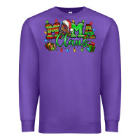 Purple Mama claus christmas lights and gifts mother's day Premium Sweatshirt - HowdyJamesFarm