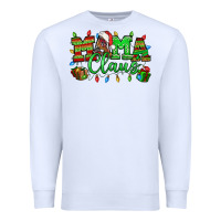 White Mama claus christmas lights and gifts mother's day Premium Sweatshirt - HowdyJamesFarm