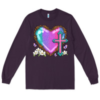 Plum easter cross heart la Long Sleeve Tee - LillyAllenDesigns