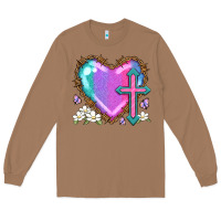 Toasted Coconut easter cross heart la Long Sleeve Tee - LillyAllenDesigns