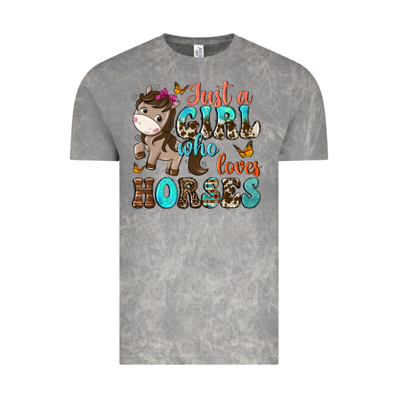 Just A Girl Who Loves Horses Vintage Tee by NancyCooperArtShop | Teevron