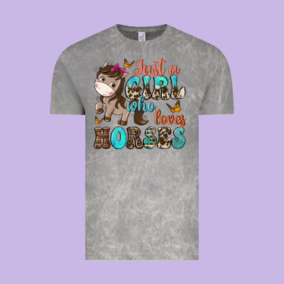 Just A Girl Who Loves Horses Vintage Tee Designed By Nancycooperartshop