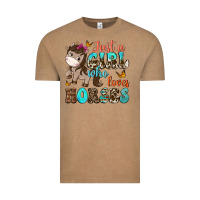 Vintage Coffee just a girl who loves horses Vintage Tee - NancyCooperArtShop