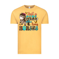 Vintage Mustard just a girl who loves horses Vintage Tee - NancyCooperArtShop
