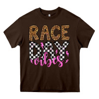 Chocolate Brown race day vibes Heavy Core Tee - Artiststas