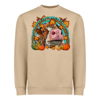 Mushroom Fall Cow Rainbow Heavyweight Sweatshirt - LillyAllenDesigns