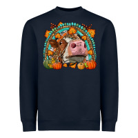 Navy Fall Cow Rainbow Heavyweight Sweatshirt - LillyAllenDesigns