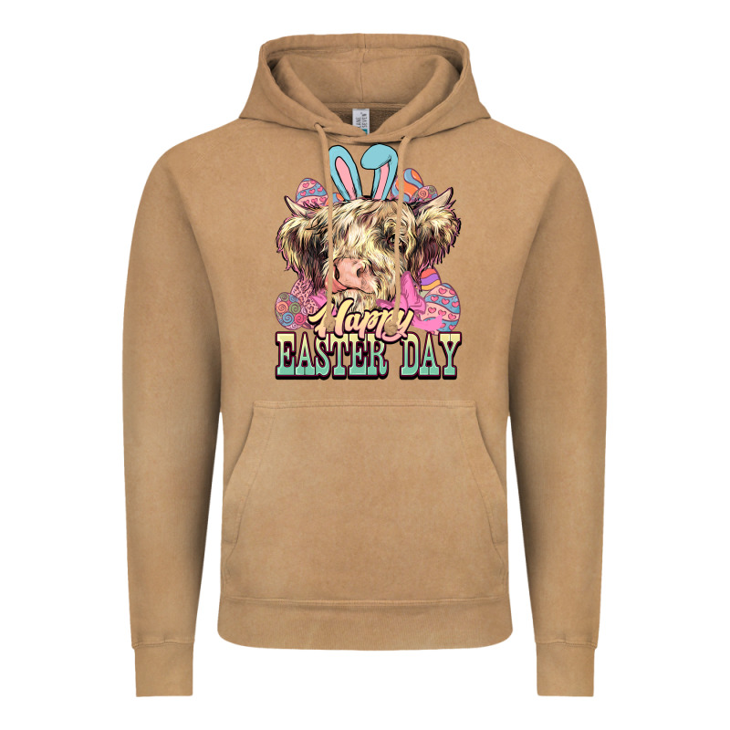 Easter Day Cow Vintage Hoodie by NancyCooperArtShop | Teevron