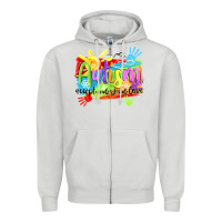 Dove Grey Autism accept understand love Zipper Hoodie - NancyCooperArtShop