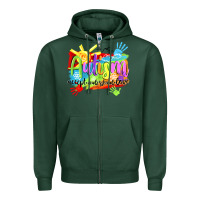 Sports Green Autism accept understand love Zipper Hoodie - NancyCooperArtShop