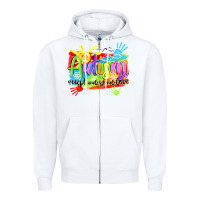 White Autism accept understand love Zipper Hoodie - NancyCooperArtShop