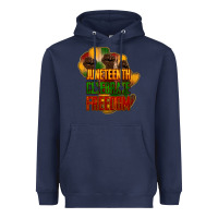 Navy Juneteenth celebrate freedom Heavyweight Hoodie - HowdyJamesFarm
