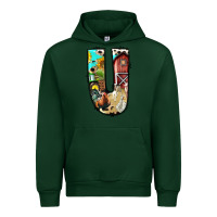Forest Green farm life alphabet lowercase letters u Urban Hoodie - BundleAndBundleShop