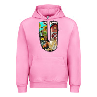 Fuchsia Pink farm life alphabet lowercase letters u Urban Hoodie - BundleAndBundleShop