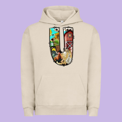 Farm Life Alphabet Lowercase Letters U Urban Hoodie Designed By Bundleandbundleshop
