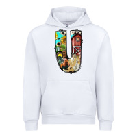 White farm life alphabet lowercase letters u Urban Hoodie - BundleAndBundleShop