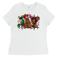 White joy and horse Christmas Ladies Tee - AdoDesignShop