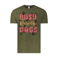 Vintage Olive busy raising dogs Vintage Tee - MaliasSmallBusiness