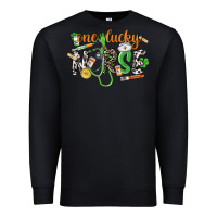 Black One lucky Nurse St. Patrick's Day Premium Sweatshirt - CowGirlArtShop