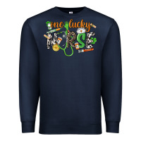 Navy One lucky Nurse St. Patrick's Day Premium Sweatshirt - CowGirlArtShop