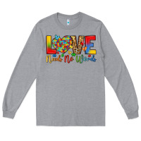 Heather Grey love needs no words Long Sleeve Tee - LillyAllenDesigns