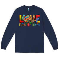 Navy love needs no words Long Sleeve Tee - LillyAllenDesigns