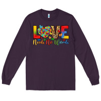 Plum love needs no words Long Sleeve Tee - LillyAllenDesigns